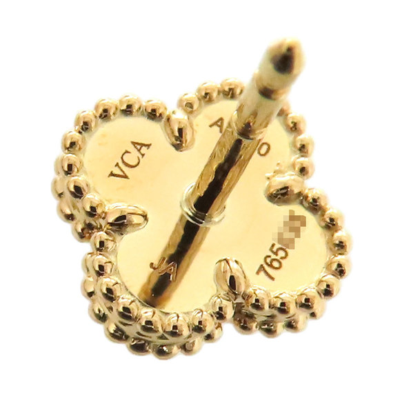 Authentic Van Cleef & Arpels 18K Mother of Pearl Magic Alhambra Earrings - Picture 5 of 5